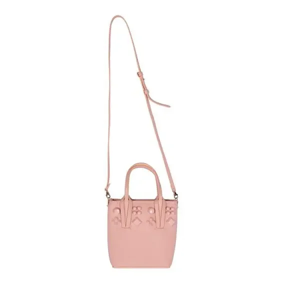 CHRISTIAN LOUBOUTIN Pink Leather Cabata Mini Tote Crossbody Bag - Picture 5 of 8